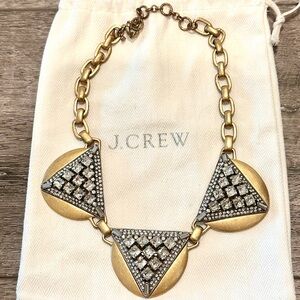 Beautiful brass & rhinestone J. Crew necklace - about 17.5 inches